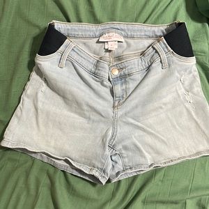 Maternity denim shorts